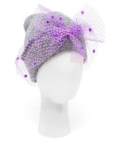 bow lace mesh beanie