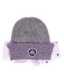 bow lace mesh beanie