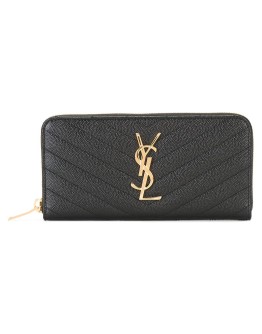 monogram zip around wallet