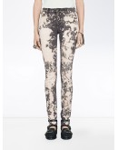 embroidery stretch tight jeans
