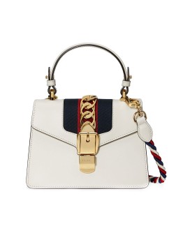 White Sylvie Small Leather shoulder bag