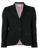 Classic Single Breasted Sport Coat With Grosgrain Tipping In 2 Ply Fresco