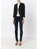 Classic Single Breasted Sport Coat With Grosgrain Tipping In 2 Ply Fresco