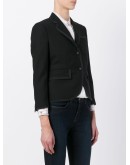 Classic Single Breasted Sport Coat With Grosgrain Tipping In 2 Ply Fresco