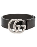 Leather belt with double G buckle