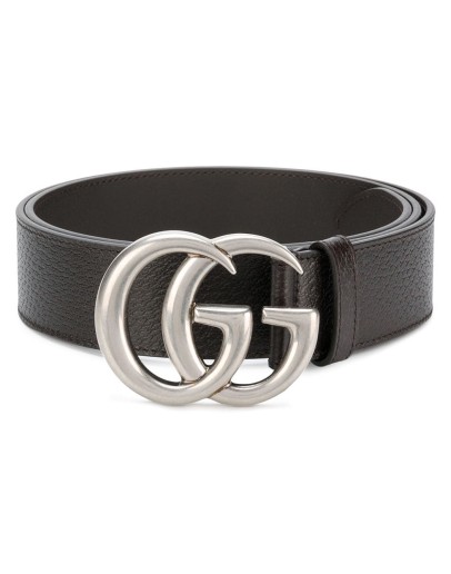 Leather belt with double G buckle