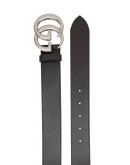 Leather belt with double G buckle