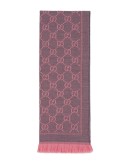 GG jacquard pattern knit scarf
