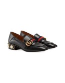 mid-heel leather loafer