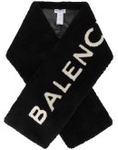 Shearling logo scarf