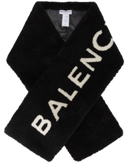 Shearling logo scarf