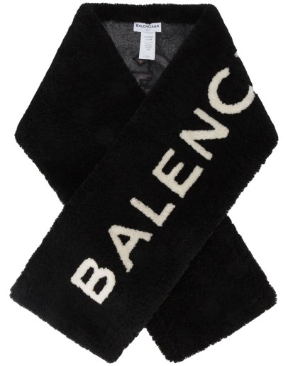 Shearling logo scarf