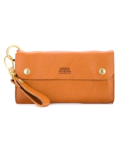 Oiled shrink long wallet