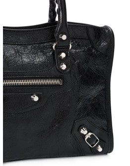 black Classic City M leather tote