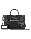 black Classic City M leather tote