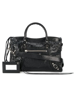 black Classic City M leather tote