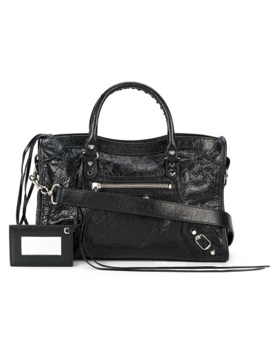 black Classic City M leather tote