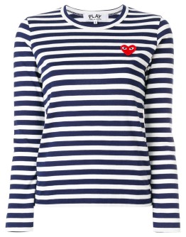 heart logo striped top