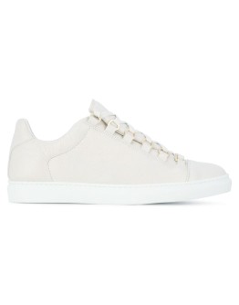 white Arena crinkled leather sneakers