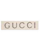 white stretch knit logo headband