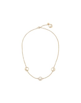 short logo charm necklace