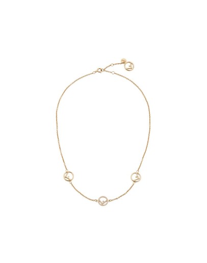 short logo charm necklace