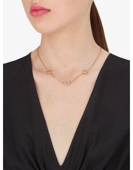 short logo charm necklace