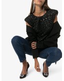 Black Hangisi Buckle 105 Satin Pumps 