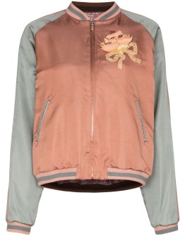 sequin cat face bomber jacket