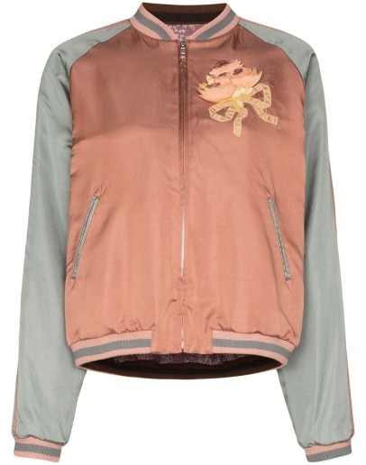 sequin cat face bomber jacket