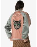 sequin cat face bomber jacket