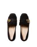 Suede mid-heel pump