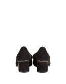 Suede mid-heel pump