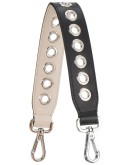 black leather eyelet bag strap
