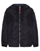 logo-sleeve hooded jacket