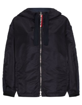logo-sleeve hooded jacket