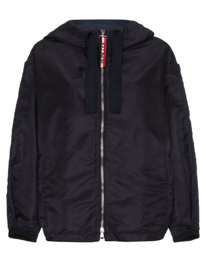 logo-sleeve hooded jacket