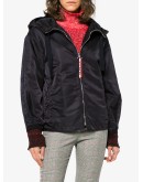 logo-sleeve hooded jacket