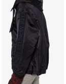logo-sleeve hooded jacket