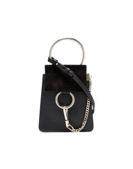 black Faye small leather bracelet bag