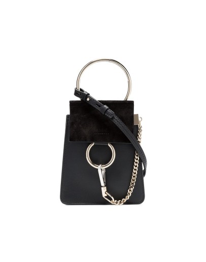 black Faye small leather bracelet bag