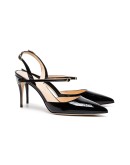 Black Vittorio 85 patent leather pumps