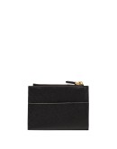 black Saffiano logo plaque leather wallet