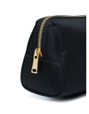 black logo makeup pouch with handle