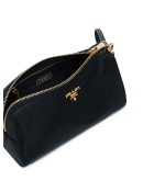 black logo makeup pouch with handle