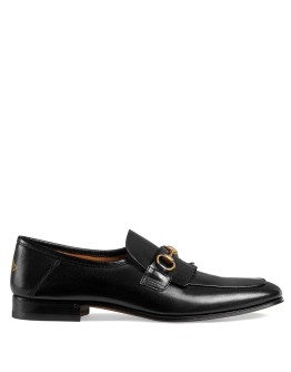 Leather fringe Horsebit loafer