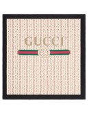 Gucci logo rose print silk scarf