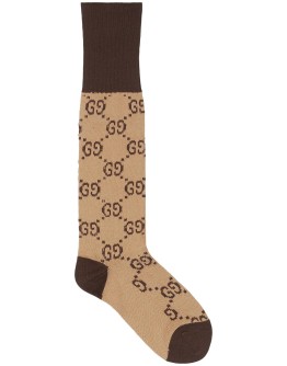 GG pattern cotton blend socks