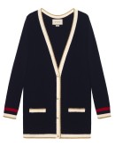 embroidered oversized knitted cardigan