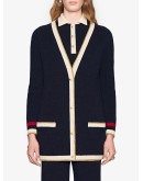 embroidered oversized knitted cardigan